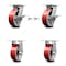 Service Caster 6 Inch Red Poly on Cast Iron Caster Brakes/Swivel Locks and 2 Rigid SCC, 2PK SCC-35S620-PUB-RS-SLB-BSL-2-R-2 - alternate 1